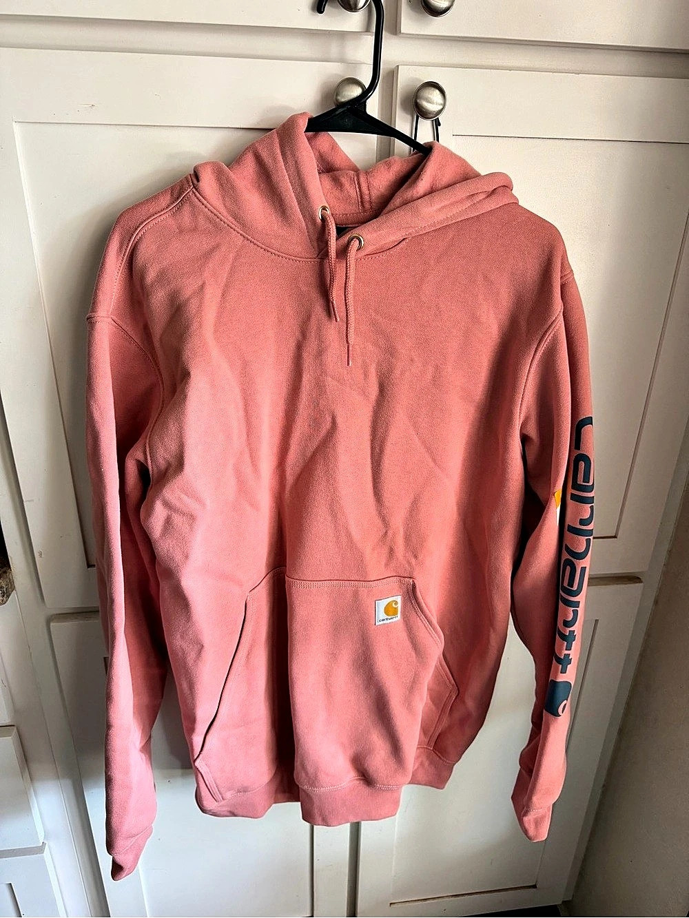 Carhartt Loose Fit Midweight Logo Sleeve Graphic Sweatshirt Pink Medium NWT